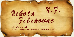 Nikola Filipovac vizit kartica